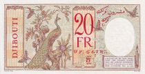 Djibouti 20 Francs au Paon, à plats rouges - Spécimen - ND (1938) - Kol.612s
