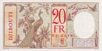 Djibouti 20 Francs au Paon, à plats rouges - Spécimen - ND (1938) - NEUF - Kol.612s