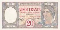 Djibouti 20 Francs Peacock - Specimen - ND (1941)