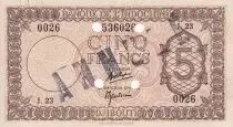 Djibouti 5 Francs - Impr. Palestine - Spécimen - 1945 -J.23 - SPL - Kol.629s