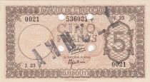 Djibouti 5 Francs - Palestinian printing - Specimen - 1945 - J.23 - AU - P.14s