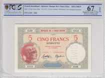 Djibouti 5 Francs - Walhain - ND (1937) - Spécimen - PCGS OPQ 67