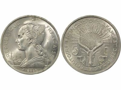 Djibouti 5 Francs, Trial Strike - 1968 Paris