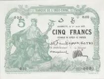 Djibouti 5 Francs femme au sceptre 01-08-1923 - PCGS 64 OPQ