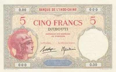 Djibouti 5 Francs Walhain - 1938 Specimen 0.00 - AU