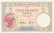 Djibouti 5 Francs Walhain - 1938 Spécimen 0.00 - SPL
