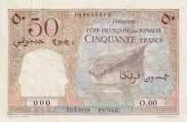 Djibouti 50 Francs Boat - Camels - ND (1952) - Specimen