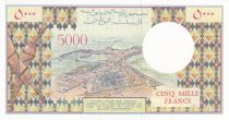 Djibouti 5000 Francs - Man and Forest scene - Harbor - 1979 - Serial C.004 - P.38d