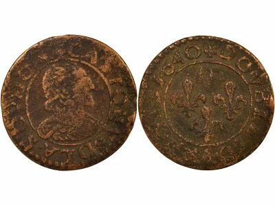 Dombes, Gaston of Orleans - Double Tournois, Type 14 - 1640 Tr�voux