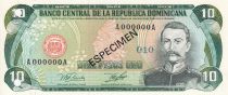 Dominicaine Rép. 10 Pesos de Oro - Spécimen - Mella - Carrière - 1978 - NEUF - P.119s1