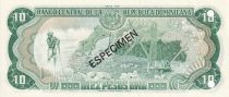 Dominicaine Rép. 10 Pesos de Oro - Spécimen - Mella - Carrière - 1978 - NEUF - P.119s1