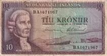 Dominikanische Rep. 10 Kronur - Jon Eiriksson - Harbor - 1961 - Serial BA - P.42