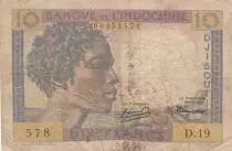 Dschibuti 10 Francs - Young man - 1946 - P.19