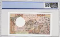 Dschibuti 1000 Francs Trains - Camels -  1991 - Serial  T.004 - PCGS 67 OPQ