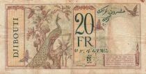 Dschibuti 20 Francs - Paon - ND (1928-38) - P.7b