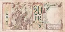 Dschibuti 20 Francs - Peacock - 1936 - Serial P.19 - F to VF - P.7a