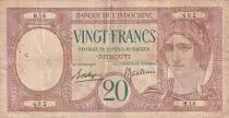 Dschibuti 20 Francs - Peacock - ND (1936) - P.7