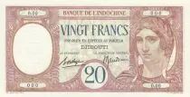 Dschibuti 20 Francs Peacock ND (1936) - Specimen - P.7bs - UNC