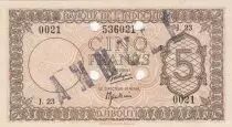 Dschibuti 5 Francs - Palestinian printing - Specimen - 1945 - J.23 - AU - P.14s