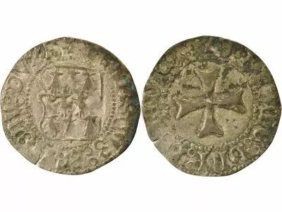 Duch� de Bretagne Fran�ois II - Blanc � la Targe - 1458 / 1488 R Rennes