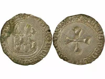 Duch� de Bretagne Fran�ois II - Blanc � la Targe - 1458 / 1488 R Rennes