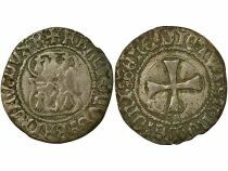 Duch&eacute; de Bretagne Fran&ccedil;ois II - Blanc &agrave; la Targe - 1458 / 1488 R Rennes