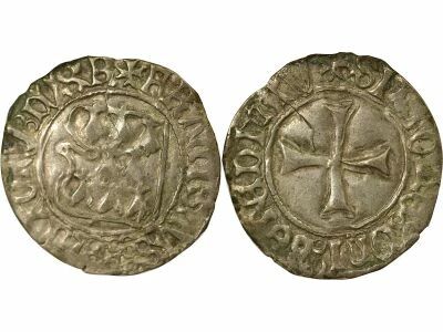 Duch� de Bretagne Fran�ois II - Blanc � la Targe - 1458 / 1488 R Rennes