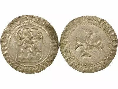 Duchy of Brittany Fran�ois II - Blanc with Shield - 1458 / 1488 R Rennes