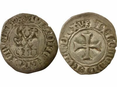Duchy of Brittany John V - Blanc with Shield - 1434 / 1442 R Rennes
