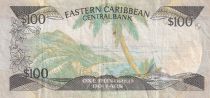 East Caribbean States 100 Dollars - Elizabeth II - Boat, landscape - ND (1986-1988) - Serial A - P.20a