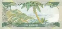 East Caribbean States 5 Dollars - Elisabeth II - Anguilla - 1988 - Serial BG