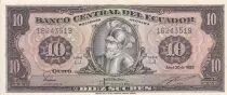 Ecuador 10 Sucres - Sebastian de Benalcazar - Condor - 1982 - Serial LJ - AU+ - P.114b