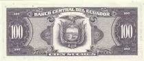 Ecuador 100 Sucres - Simon Bolivar - arms - 20-04-1990 - Serial VW