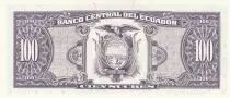 Ecuador 100 Sucres - Simon Bolivar - coat of arms - 21-06-1991 - Serial WA