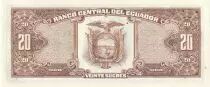 Ecuador 20 Sucres  - Church, arms - 1988 - Serial LQ