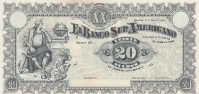 Ecuador 20 Sugars - Christopher Columbus - Christopher Columbus\' arrival in America - 1920 - Series D