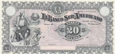 Ecuador 20 Sugars - Christopher Columbus - Christopher Columbus\' arrival in America - 1920 - Series D