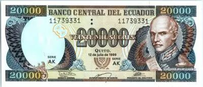 Ecuador 20000 Sucres Gabriel Garcia Moreno - Arms - 1999