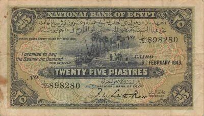 Egitto 25 Piastres - 16-02-1949 - P.10