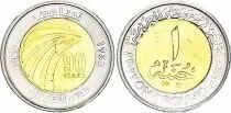Egypt 1 Pound - 90 Years of EgyptAir - 2022 - Bimetal