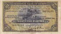 Egypt 25 Piastres - Harbor - 1949 - VF - P.10d