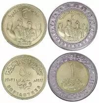 Egypt Set 2 coins 50 Piastres and 1 Pound Health Day - 2020 (2021) Bimetal - AU
