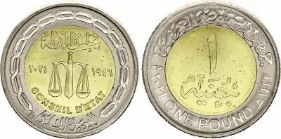 Egypte 1 Pound - Conseil d\'Etat - Bim�tallique - 2021