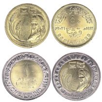 Egypte Série 2 monnaies 50 Piastres et 1 Livre Développement du Pays - 2021 Bimétal - SPL