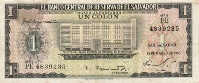 El Salvador 1 Colon - 1963 - P.100