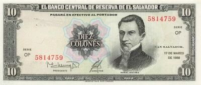 El Salvador 10 Colones - 1988 - P.135