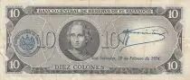 El Salvador 10 Colones - Manuel Jose Arce - C. Colomb - 1972 - Serial KB