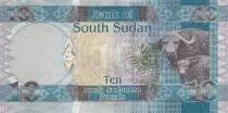 El sur Sud&aacute;n 10 Dollars John Garang de Mabior, buffalos - 2011