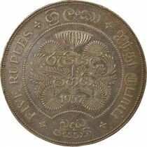 Elizabeth II - 5 Silver Rupees, 2500 years of Buddhism - 1957 London
