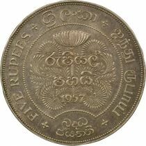 Elizabeth II - 5 Silver Rupees, 2500 years of Buddhism - 1957 London